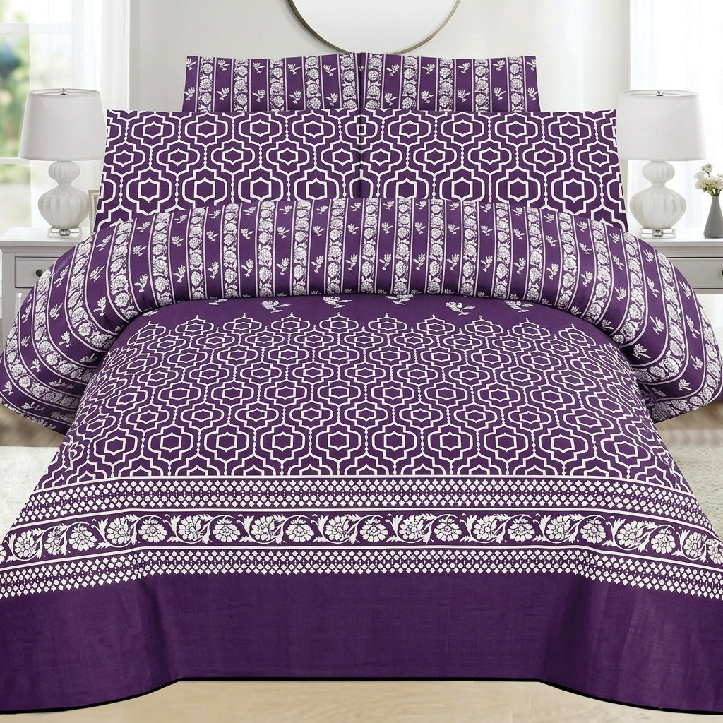 Cotton Printed King Bedsheet Set