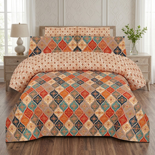 Cotton Printed King Bedsheet Set
