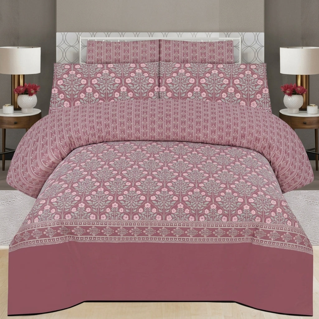 Cotton Printed King Bedsheet Set