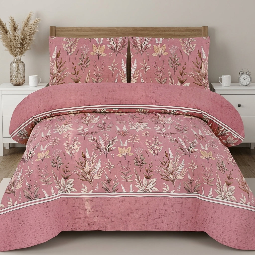 Crystal Printed King Bedsheet Set